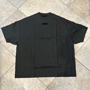 Fear of God Essentials Shirt Mens Small Ink Grey Short Sleeve Oversized Logo New